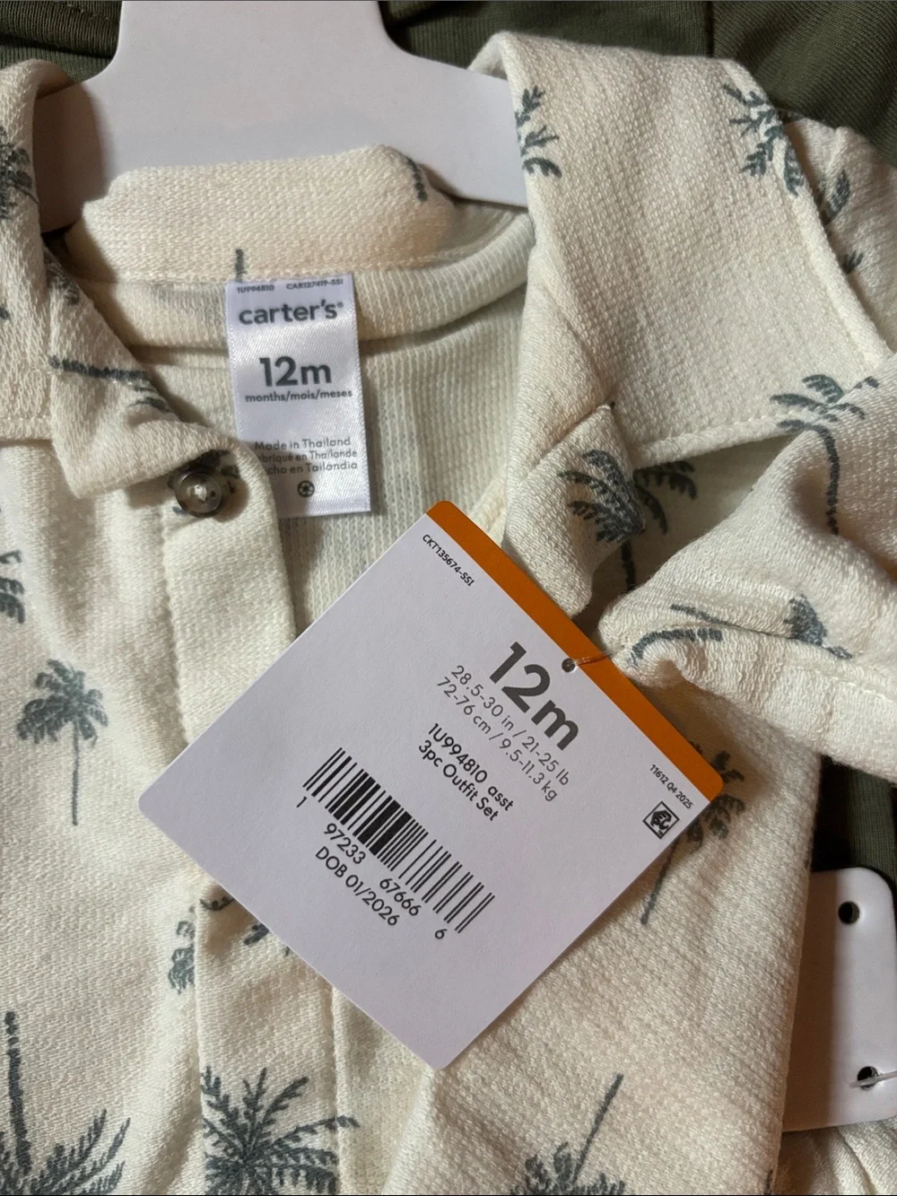 NWT Carter’s 12 month baby 3 piece set